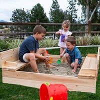 Be Mindful Solid Wood Sandbox for Outdoor Play (Extra Large)