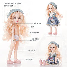 Load image into Gallery viewer, tomilk Fashion Doll,10&quot; BJD Doll, Articulated Doll Includes Removable Outfit and Tiara, 13 Bendable Joints, for Girls 3 + Years Old
