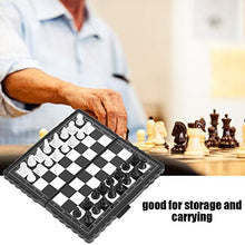 Load image into Gallery viewer, Portable Chess Backgammon,Draughts Checkers Board Game with Foldable Design,Travel Magnetic Chess Set,for Traveling for Storage and Carrying Adults and Kids Gift Learning
