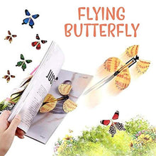 Load image into Gallery viewer, Cemnneohg Magic Flying Butterfly Toy Rubber Band Powered Wind up Butterfly Toy for Surprise Book Flying Toys for Party Playing Birthday Christmas (5pcs)
