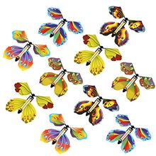 Load image into Gallery viewer, maojin Flying Butterfly Toy, Magic Fairy Flying Butterfly Cute in Book Greeting Card, Colorful Classic Wind Up Butterfly Toy Children, Big Surprise Wedding (10 PCS Random Color)
