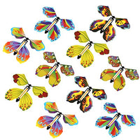 maojin Flying Butterfly Toy, Magic Fairy Flying Butterfly Cute in Book Greeting Card, Colorful Classic Wind Up Butterfly Toy Children, Big Surprise Wedding (10 PCS Random Color)