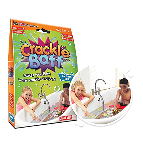 Zimpli Kids Crackle Baff Colours from, 6 Bath Pack, Make Water Crackle, Pop and Change Colour, Children's Sensory and Bath Toy, Certified Biodegradable Gift