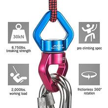 Load image into Gallery viewer, AusKit Swing Swivel, 30 KN Safest Rotational Device Hanging Accessory with Carabiners for Web Tree Swing, Swing Setting, Aerial Dance, Children&#39;s Swing (Red/Blue)
