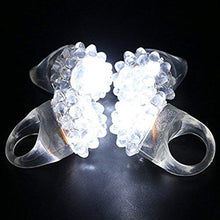 Load image into Gallery viewer, C&amp;H Solutions Shining White Clear LED Flashing Jelly Bumpy Finger Rings (12 Ct)
