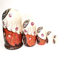 BuyRussianGifts Russian Beauty Matryashka Doll Hand Painted 5 Piece Nesting Doll Set