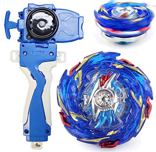 Left Right Launcher Grip Starter Set Bey Burst Evolution Turbo Battling Top Blade God Bey Super King Booster B-174 Helios Volcano Attack Gyro Bay String Launcher Gaming Tops Spinning Toy Gift for Boys