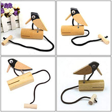 Load image into Gallery viewer, generic 2pcs Wood Woodpecker Toy Pull Rope Bird Woodpecker Kids Musical Tone Block Percussion Toy Bird Sign
