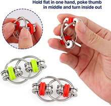 Load image into Gallery viewer, Virtue morals 4 Pieces Stress Relief Chain Flippy Chain Fidget Toy, Cool Mini Gadget Best for Stress and Anxiety Relief Great for ADD, ADHD and Autism (Yellow, Red, Green and Black)
