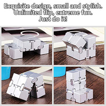 Load image into Gallery viewer, FUFUYOU Infinity Cube Fidget Toys Aluminum Metal Stress Relief and Anti Anxiety Finger Flip Cubes Toys for Kids and Adults Idear Gadgets for Men with Exquisite Packaging, Ultra Durable

