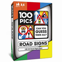 100 PICS Road Signs Travel Game - Traffic Sign Flash Cards, Helps Learn DVLA Highway Code Theory Driving Test UK