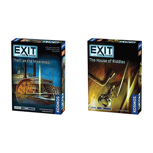 Thames & Kosmos EXIT: Theft on The Mississippi | Escape Room Game in a Box| EXIT: The Game  A Kosmos Game & Exit: The House of Riddles | Exit: The Game - A Kosmos Game from Thames & Kosmos