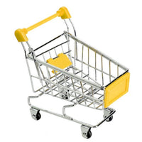 Whitelotous Mini Supermarket Handcart Shopping Utility Cart Mode Storage Toy Yellow