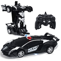 Onadrive Remote Control Car Transform Robot,1:18 Model RC Car Robot for Kids,Robot Deformation Car Model Toy Gift for Children,One Button Transformation & Realistic Engine Sounds