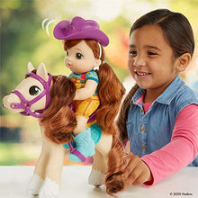 Load image into Gallery viewer, Littles by Baby Alive, Lil Pony Ride, Little Mandy Doll and Pony with Push-Stick, Accessories, Brown Hair Toy for Kids 3 Years Old and Up
