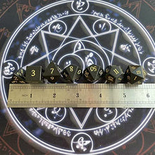 Load image into Gallery viewer, Truewon Stone Dice , Set of 7 Handmade Dice for RPG ,DND Made by Natural Gemstones. (Basalt)

