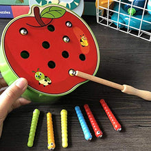 Load image into Gallery viewer, Jimfoty Bright and Rich Colors Round and Smooth Edge Educational Toy, Intelligence Development Toys Wooden Toy, Magnetic Wooden Toy, for Preschool Birthday Party Boy(Apple Crawler)

