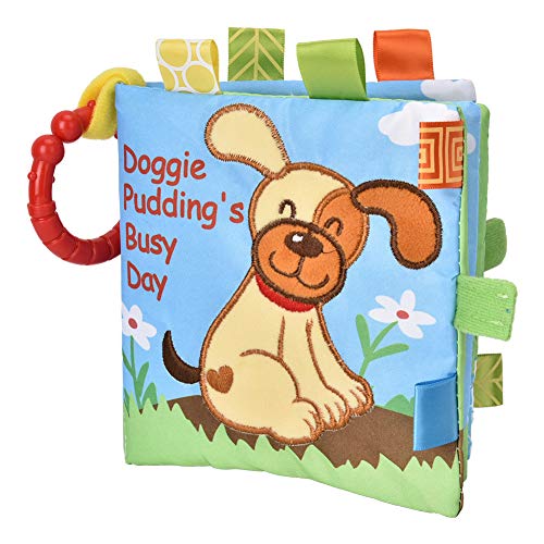 Infant Cloth Book with Rattles Toy, Crinkly Sounds Interactive Toy Fabric Book for Baby Toddler Early Educational Visual Development (Doggie)