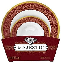 Load image into Gallery viewer, Decorline Majestic Collection Combo Bowls - 12 oz and 5oz | Red and Gold | Pack of 32, 3888
