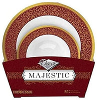 Decorline Majestic Collection Combo Bowls - 12 oz and 5oz | Red and Gold | Pack of 32, 3888