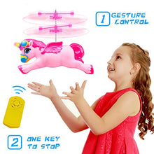 Load image into Gallery viewer, Ynanimery Flying Fairy Toys Unicorns Gifts for Girl, Princess Flying Unicorn Toys for 6 7 8 9 10 Year Old Girls Birthday Girl&#39;s RC Flying Ball Helicopter UFO Drone Flying
