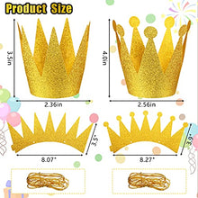 Load image into Gallery viewer, 24 Pieces Gold Crown Hats Paper Crowns for Kids Gold Party Crown Hats for Birthday Wedding Celebration Decoration
