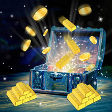 Load image into Gallery viewer, PRETYZOOM 5pcs Plastic Gold Bars Shiny Fake Bullion Brick Movie Prop Joke Toy for Play Gold Party Pirate Party Treasure Hunt Game 6x2.8x1.7cm

