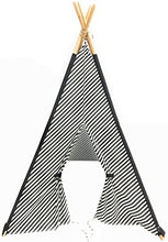 Load image into Gallery viewer, Bacati Love Teepee Tent for Kids, 100% Cotton Breathable Percale Fabric Cover, Black
