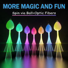 Load image into Gallery viewer, POI Balls Glow Toys USB Rechargeable with 20 Vibrant Color Rave Light Modes and Flashing Patterns Durable Soft-Core LED Poi Balls Added Optic Fiber Light Poi Or Added via Others by Yourself
