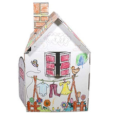 Load image into Gallery viewer, Funtress Cardboard Playhouse for Kids to Color Creatology Gift for Children Paper House for Toddlers(30.3x18x32/18.5 Inch)
