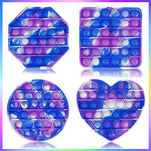Load image into Gallery viewer, 4 Packs Bubble Toy, Autism Sensory Anxiety Stress Relief Satisfying Autistic Set for Kids Adults, Tie Dye Square Circle
