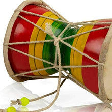 Load image into Gallery viewer, Nexxa 5inch Handmade Wooden &amp; Leather Indian Folk Dumroo Hand Drum Set Percussion Gift
