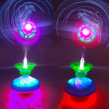 Load image into Gallery viewer, Sunfenle Flashing Music toy, Electric Spinning Top Toy Children Crown Fiber Optic, Light Up Spinning Toy,Kids UFO Toy Gift for Kids(Random Color)

