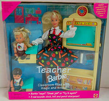 Load image into Gallery viewer, Mattel Teacher Barbie Doll with Students Classroom Gift Set 1st Edition Recalled 1995 NIB! (Blonde/Blonde/Brunette)
