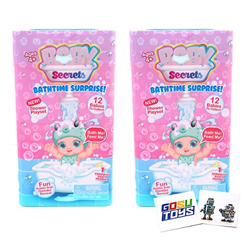 Baby Secrets Bathtime Surprise New! Shower Playset (2 Pack) with 2 GosuToys Stickers