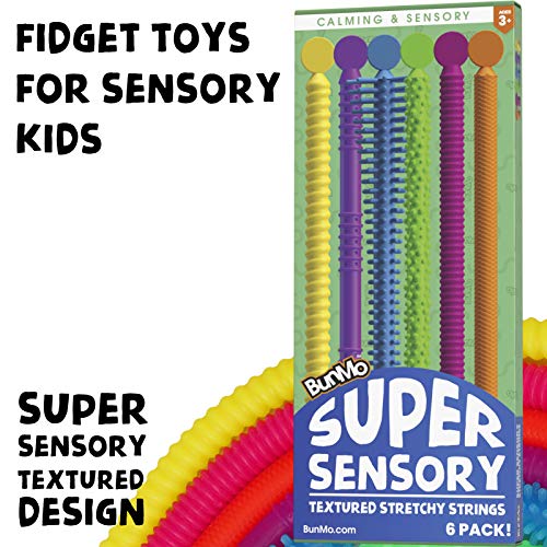 Fidget Toys and Textured Sensory Toys by Bunmo - Textured Stretchy Strings Fidget Toy. Bumpy Fidget Toys for Adults and Kids Make Perfect Anxiety