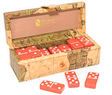Load image into Gallery viewer, United Nations of New York Double Six Red Professional Jumbo Size Tournament Dominoes Set with Spinners
