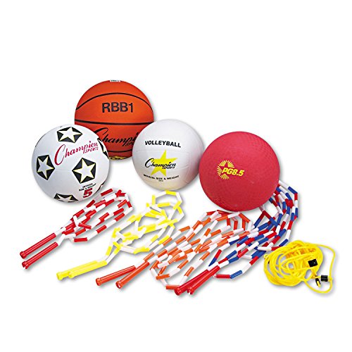 Champion Sports Physical Education Kit with Seven Balls, 14 Jump Ropes, Assorted Colors