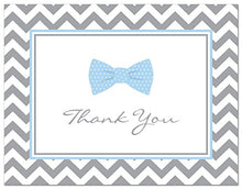 Load image into Gallery viewer, 50 Cnt Little Man Bow Tie Baby Shower Thank You Cards (Blue)
