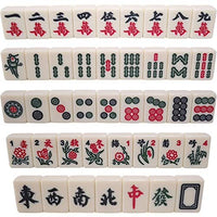 HIZLJJ Chinese Travel Mahjong Set with Case, Mini Melamine Mahjong for Family Party/Dormitory Party Game