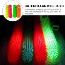 Load image into Gallery viewer, NUOBESTY 4pcs Caterpillar Puffer Toys Puffer Worms Light up Puffer Ball Sensory Squeeze Ball Gifts for Kids Adults New Year Birthday Party Favors (Random Color)
