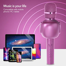 Load image into Gallery viewer, Microphone for Kids, Portable Handheld Wireless Bluetooth Karaoke Mic Machine for Home, Party and Birthday, Best Gifts Toys for Kids Girls Age 5 6 7 8 9 (Purple)
