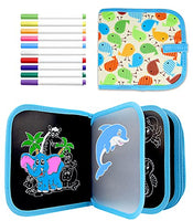 Car Activities Reusable Drawing Book - Kids Travel Toys Erasable Doodle and Scribbler Boards with Color Pens for Boys Girls Airplane Train Road Trip Painting Set Age 3 4 5 6