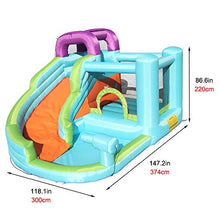 Load image into Gallery viewer, Inflatable Water Slide Pool Bounce House,Bounce House Inflatable Jumping Castle Kids Splash Pool Water Slide Jumper Castle for Summer Party (Blue,Without Air Blower)
