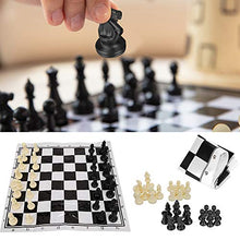Load image into Gallery viewer, Hoseten Black &amp; White Board Game Set, Travel Plastic Portable Educational Game Chess Set, Chess Lovers Beginners for Adults Kids
