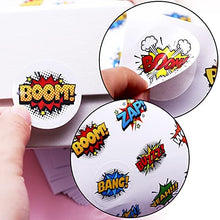 Load image into Gallery viewer, 480 Superhero Boom Stickers Boom Goodie Bags Gifts Bags Anime Theme Stickers Party Favors Reward for Kids for Book Phone Car Bike Scrapbook 1.5
