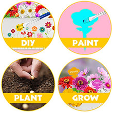 Load image into Gallery viewer, HEYINI Flowers Planting Growing Kit, Gardening Plant and Paint Arts Crafts Sets for Kids Contains 4 Different Flowers, Craft Kit DIY Plants and Paint Tools for Girls Boys Over 3 Years Old, White
