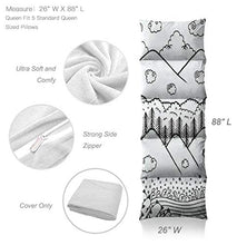 Load image into Gallery viewer, Kids Floor Pillow Doodle Landscape with Mountains and Trees Sky with Sun and clou Floor Pillow, Reading Playing Games Floor Lounger, Soft Mat for Slumber Party, Pillow Bed for Kids, Queen Size
