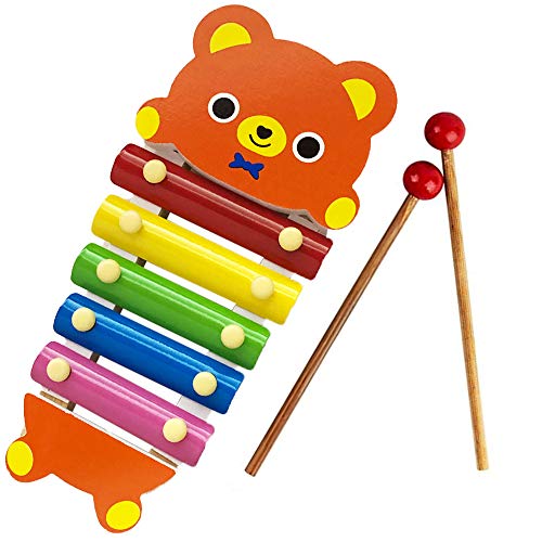 ArtCreativity Teddy Bear Xylophone, 1PC, Fun Musical Instruments for Kids, Colorful Xylophone Music Toy with 2 Sticks, Development Learning Toys for Boys and Girls, Great Birthday Gift Idea