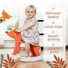 Load image into Gallery viewer, labebe - Baby Rocking Horse, Wooden Fox Rocker for 1-3 Year Old, Kid Rocking Animal for Infant Boy&amp;Girl, Toddler/Child Ride On Toy, Nursery Fox Rocking Chair for Outdoor&amp;Indoor, Birthday Gift - Orange
